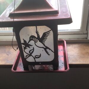 Red Hummingbird Decorative bird feeder- Home Accents